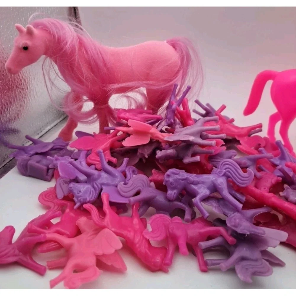1.4LB LOT Pink Purple Party Favors Cake Toppers Unicorn Pegasus Toys Figures